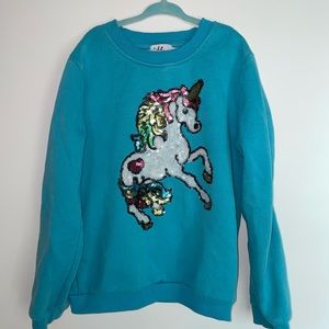 Lola and the Boys girls sweatshirt with sequin unicorn, size 10